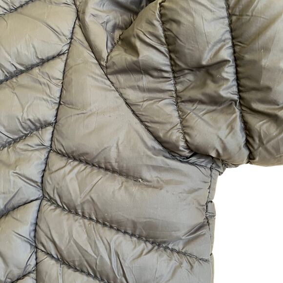 QLZ Girls Sz 12 Reversible Puffer Jacket Quilted Hooded Black / Tropical - Picture 7 of 16